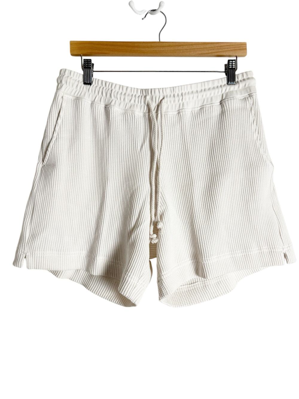 AYR The Waffle Cone Seashell White Knit Drawstring Lounge Shorts Size XS